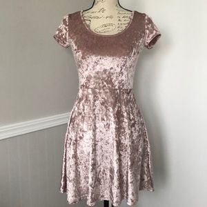 Short  Pink Velvet Dress